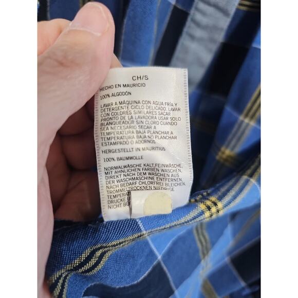 Nautica Men's Classic Fit Blue Plaid Button Down Shirt Size Small Casual Work - Picture 4 of 7